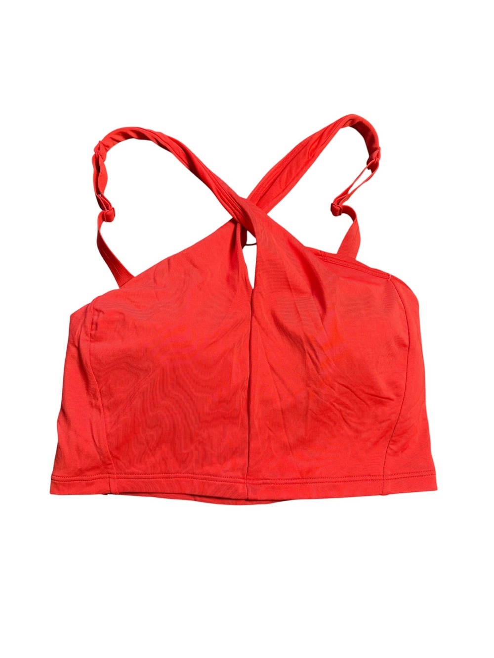 ATHLETA Orange high neck halter neck crop bikini swim top size XS New